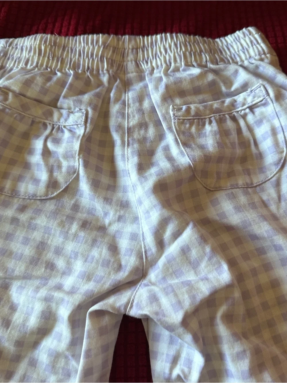 Gymboree purple checkered cotton pants vguc size 12-18 months